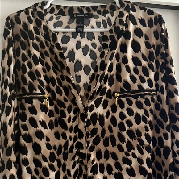 INC International Concepts Animal Print Blouse - Picture 3 of 6